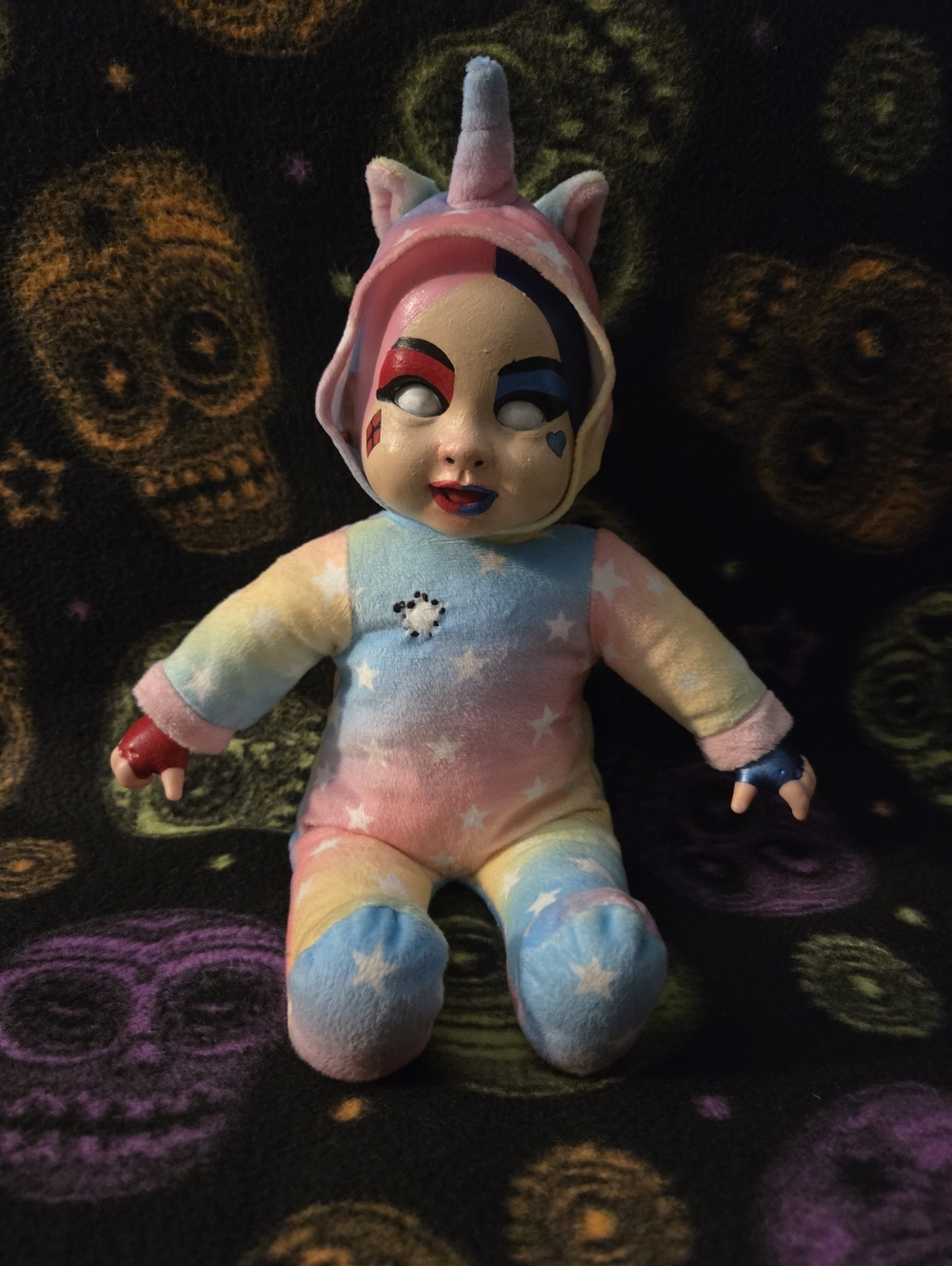 Harley Quinn Unicorn Zombie Styled Doll